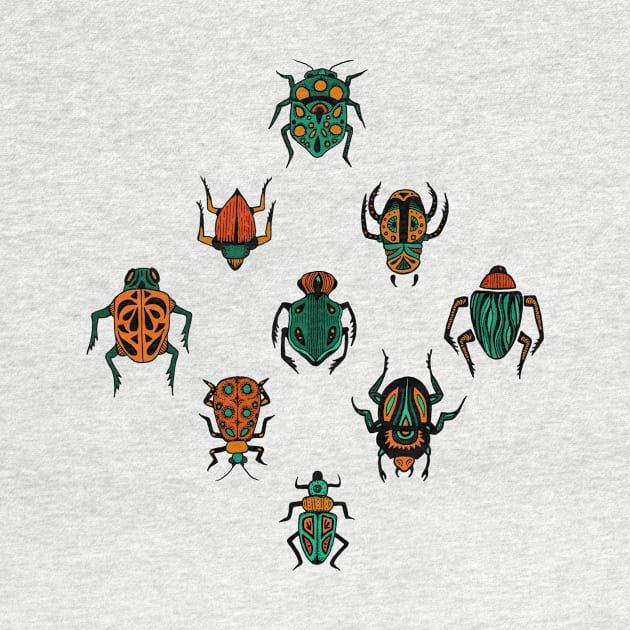 Beetle Pattern | Tropical Insects Pattern by InkHiveCreative